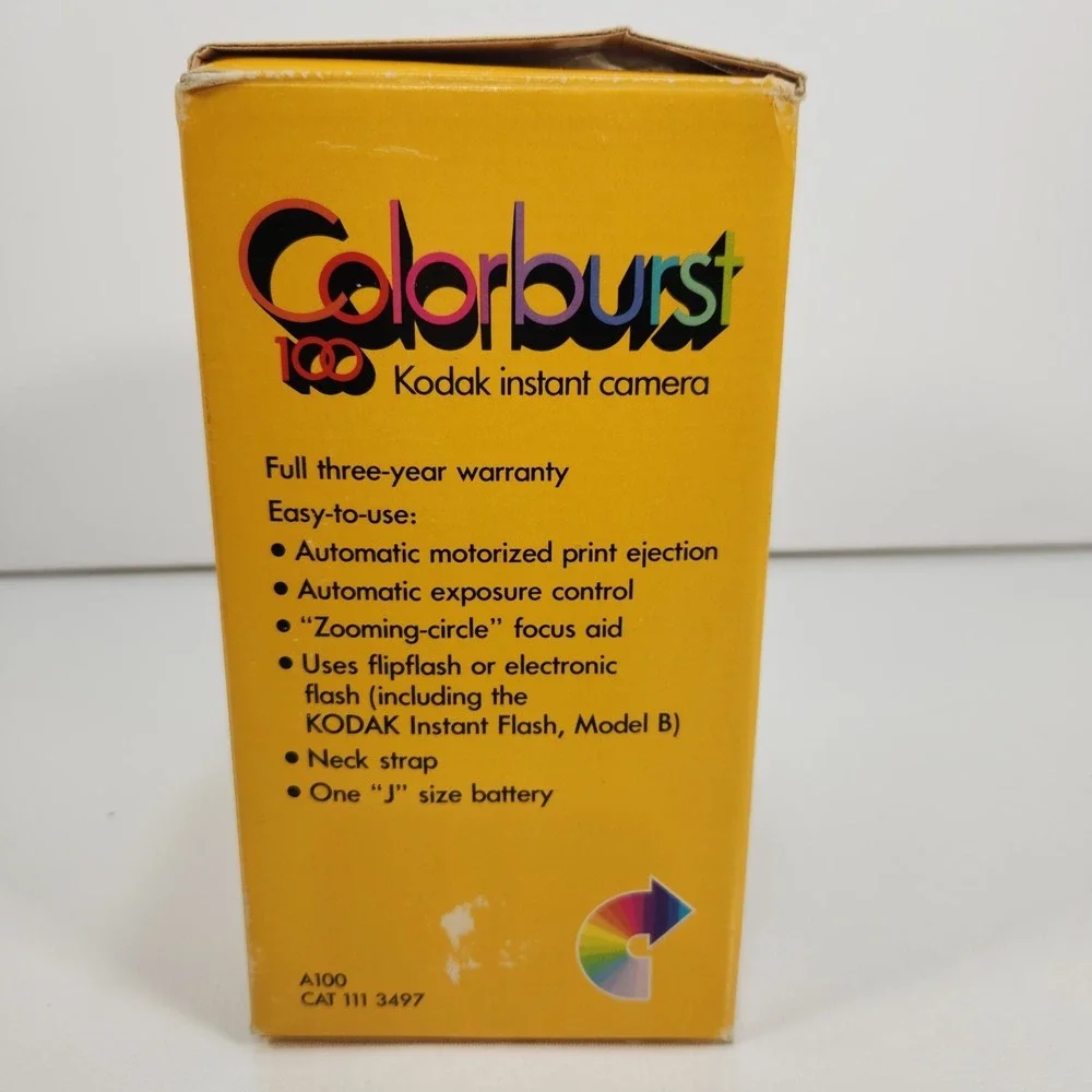 Vintage 1978 Kodak Colorburst 100 Instant Camera w/ Box and Manual‎